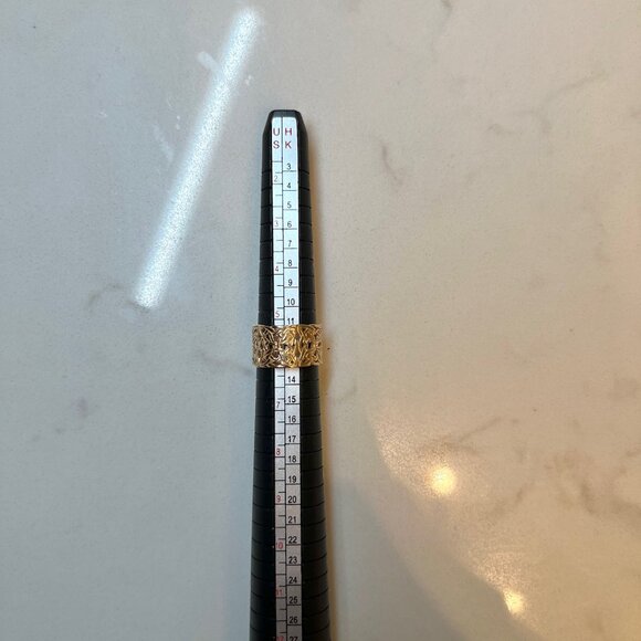 Vintage Celtic Knot Ring, Heavy Solid 14k Gold Irish Wedding Band - Picture 3 of 6